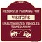 Signmission Reserved Parking for Visitors Unauthorized Vehicles Towed Away Alum Sign, 18" x 18", BU-1818-23069 A-DES-BU-1818-23069 - alternate 1